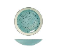 6 Piatti in stoneware/gres Mimosa Azzurro Fondo Cm22 H&H