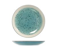 6 Piatti in stoneware/gres Mimosa Azzurro Piani 26,5 H&H