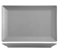 6 Piatti In Stoneware Osaka Grigio Rettangolare 30x20 H&H
