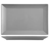 6 Piatti In Stoneware Osaka Grigio Rettangolare 34x22 H&H
