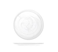 6 Piatti marca H&H in vetro modello Alabastro bianco frutta cm 21