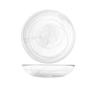 6 piatti marca H&H vetro modello Alabastro bianco fondo cm 21