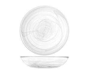 6 piatti marca H&H vetro modello Alabastro bianco fondo cm 21