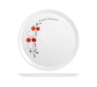 6 Piatti Pizza In Opale, Decoro Ingredienti, 33,5 Cm Bianco Bormioli Rocco