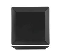 6 Piatti Stoneware Osaka Nero Piano 24x24 Cm H&H