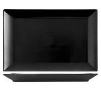 6 Piatti Stoneware Osaka Nero Rettangolare 30x20 Cm H&H