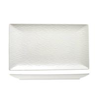 6 Piatti Stoneware Wavy Bianco Rettangolare 25x15 Cm H&H