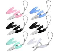 6 piccole forbici con coperchio per viaggi approvate TSA mini piccole compatte filato portachiavi forbici da viaggio portatili forbici artigianali micro portachiavi cesoie per carta da cucito e