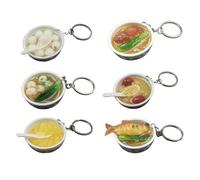 6 Piccoli Giocattolo Portachiavi Simulazione Del Cibo Crashchain Creativo Delizioso Mobile Decorazione Cucina Set Modello