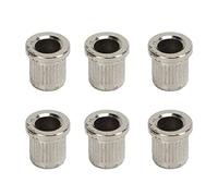 6 - Piece Brass Guitar String Ferrules | Through - Body Design for Electric Guitars | Quality Replacement Set/Long - lasting & Oxidation Protected (Argento)