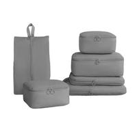 6-Piece Expandable Bag Organizer - Travel Packing Cubes, Suitcase Storage Set, Foldable Travel Compartments | Men Women Teens Boys Girls Wife Youth Clothing Shoes Pants Socks Accessories Durable Light