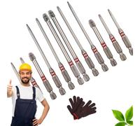 6-Piece Magnetic Hex Shank Screwdriver Bits Set - Dual-Length (65mm & 100mm) with Pagoda-Shaped Hex Drive for Reduced Cam-Out, Fits Most Drills & Wrenches for Long-Lasting Bite (2pc)
