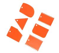 6-Piece Orange Plastic Clay Sculpting Tool Set with Ergonomic Handles - Versatile Rakes, Scrapers & Smoothers for Soft Clay, Pottery, and DIY Art Crafting