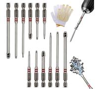 6-Piece Pagoda Screwdriver Bit Set, Strong Magnetic Hex Shank Hex Key Screwdriver Bit, Featuring Magnetic Hexagonal Shanks and a Unique Pagoda-shaped Internal Hexes Design, 1.5-6mm (12pcs)