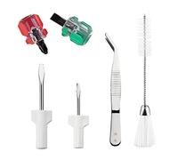 6-Piece Sewing Machine Cleaning Kit With Dual Brush | Due livelli di durezza dei pettini, pinze a gomito raggiungono spazi stretti, punte crociate e dritte, ripostiglio
