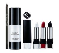 6 Piece Waterproof Smudge Proof Long-Lasting Halloween Makeup | Festival Eye Liner Lipstick Foundation Halloween Makeup for Women Girls Costume Party Theater Film Carnival Concert