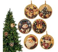 6-Piece Wooden Christmas Ornament Kit - DIY Pearl Art | Gem Decor Set