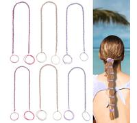 6 Pieces elastico per Capelli a Forma di Intestino Grosso 64 & 89 cm, Coloré sans Dommage Tressé Lacci per Capelli Envelope pour épais Bouclé fin Cappelli Lungi Natazione Equitazione Immersione