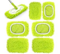 6 Pieces Lavabili Panni Riutilizzabili per Lavapavimenti Wet, Cuffietta In Microfibra per Swiffer, Panni Lavapavimenti Riutilizzabili, Panni Cuscinetti per Mocio in Microfibra Di Ricambio