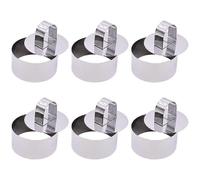6 Pieces Pastry Ring, Round Baking Mold, Stainless Steel Cake Ring Mousse Molds