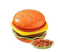 6-Pieces Stackable Ceramic Burger Plate Set, Multi-Layer Creative Hamburger Dessert Plates & Snack Bowls Set, Mini Ceramic Sauce Plates for BBQ, Party and Appetizers (Mini Snack/Dessert, Sushi Dip)
