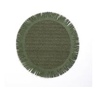 6 Pieces Tovaglietta In Carta Intrecciata Con Nappa, Sottobicchiere Antiscivolo, Tappetino Isolante Rotondo, Decorazione Per La Casa