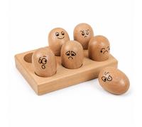6 Pieces Uova Emozioni Legno Sviluppo Motorio Fine Set Uova Legno per Bambini