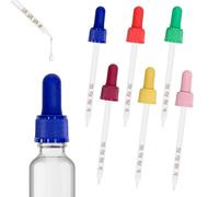 6 pipette colorate per liquidi contagocce in silicone da 1 ml con contagocce graduato per bottiglie Sodastream Bubly per bambini con punta a lampadina e spazzola pulita per contagocce per flusso di