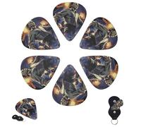 6 plettri per chitarra, 3 diversi spessori, personalizzati, con scatola portaoggetti, per Halloween La maledizione di Michael Myers, accessori per chitarra sottili (0,46 mm, 0,71 mm, 0,96 mm)