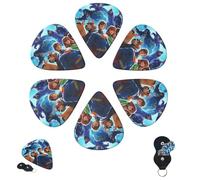 6 plettri per chitarra, 3 diversi spessori, personalizzati, con scatola portaoggetti, plettri per chitarra Scooby Doo e supereroi, accessori per chitarra sottili (0,46 mm, 0,71 mm, 0,96 mm)