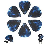 6 plettri per chitarra, 3 diversi spessori, personalizzati, con scatola portaoggetti, plettri per chitarra Resident Evil IV, accessori per chitarra sottili (0,46 mm, 0,71 mm, 0,96 mm)
