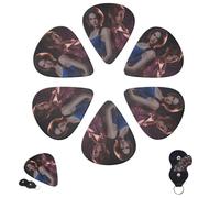 6 plettri per chitarra, 3 diversi spessori, personalizzati, con scatola portaoggetti, plettri per chitarra Resident Evil, accessori per chitarra sottili (0,46 mm, 0,71 mm, 0,96 mm)