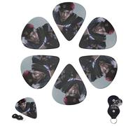 6 plettri per chitarra, 3 diversi spessori, personalizzati, con scatola portaoggetti, plettri per chitarra Leon s Kennedy, accessori per chitarra sottili (0,46 mm, 0,71 mm, 0,96 mm)