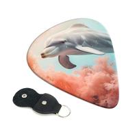 6 plettri per chitarra con delfino su corallo, stampa su entrambi i lati, per chitarra acustica, basso, ukulele, chitarra elettrica (0,46 mm, 0,71 mm, 0,96 mm)
