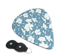 6 Plettri per chitarra con fiori gigli azzurri, per basso, chitarra acustica elettrica, ukulele, accessori, plettri per chitarra media con borsa organizer