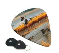 6 plettri per chitarra con stampa di anatra selvaggia che volano a caccia 5, accessori per chitarra, plettri per chitarra acustica, chitarra elettrica, basso | 0,46 mm