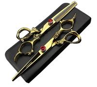 6 pollici professionale tagliacapelli 440c ad alta durezza parrucchiere salone di bellezza tagliacapelli, specializzato per parrucchieri. (d'oro scissors set)