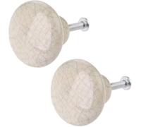 6 Pomelli Ceramica Rotondi Effetto Craquelé per Ante e, A-singolo foro | Design vintage shabby chic per mobili e armadi
