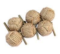 6 pomelli in corda di iuta per mensole/cassetti