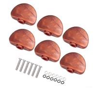 6 Pomi per Chiavette Chitarra in Plastica per bianchi Riciclabili con Viti per Folk Accessori Sostituzione 3x2x1cm(G)