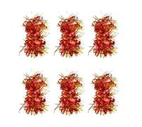 6 pompon da cheerleader, elastici per coda di cavallo, per feste in costume per feste in maschera, giochi di pallavolo (rosso)