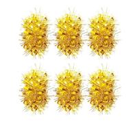 6 pompon da cheerleader, elastici per coda di cavallo, per feste in costume per feste in maschera, giochi di pallavolo (dorato)
