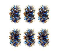 6 pompon da cheerleader, elastici per coda di cavallo, per feste in costume per feste in maschera, giochi di pallavolo (blu)