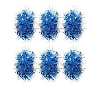 6 pompon da cheerleader, elastici per coda di cavallo, per feste in costume per feste in maschera per feste di squadra e giochi di pallavolo (blu scuro)