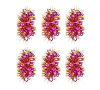 6 pompon da cheerleader, elastici per coda di cavallo, per feste in costume per feste in maschera per feste di squadra e giochi di pallavolo (rosso rosa)