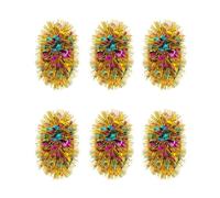 6 pompon elastici da cheerleader, elastici per coda di cavallo, per feste in costume per feste in maschera, giochi di pallavolo (multicolore)