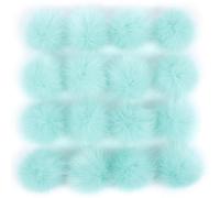 6 pompon in pelliccia sintetica da 12 - 15 cm, per fai da te, pompon in pelliccia artificiale, morbidi pompon per fai da te, artigianato, guanti, borse, decorazioni, colore verde bambino