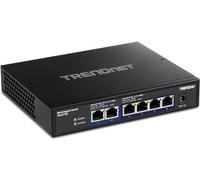 TRENDnet TEG-S762 Switch 6 porte 10G, 4 porte RJ-45 Base-T da 2,5 G, 2 porte RJ-45 10G, capacità di commutazione 60 Gbps, montabile a parete, connessioni di rete 10 Gigabit, nero