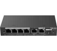 6-Port Gigabit Smart POE Switch 4 PoE/POE Ports with 1 Gigabit RJ45/1 combo SFP uplink ports 54W PoE power budget Desktop Steel