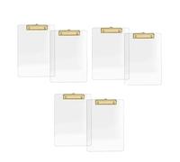 6 Portablocco nel Acrilico Trasparente con Clip , Formato Lettera A4 3758